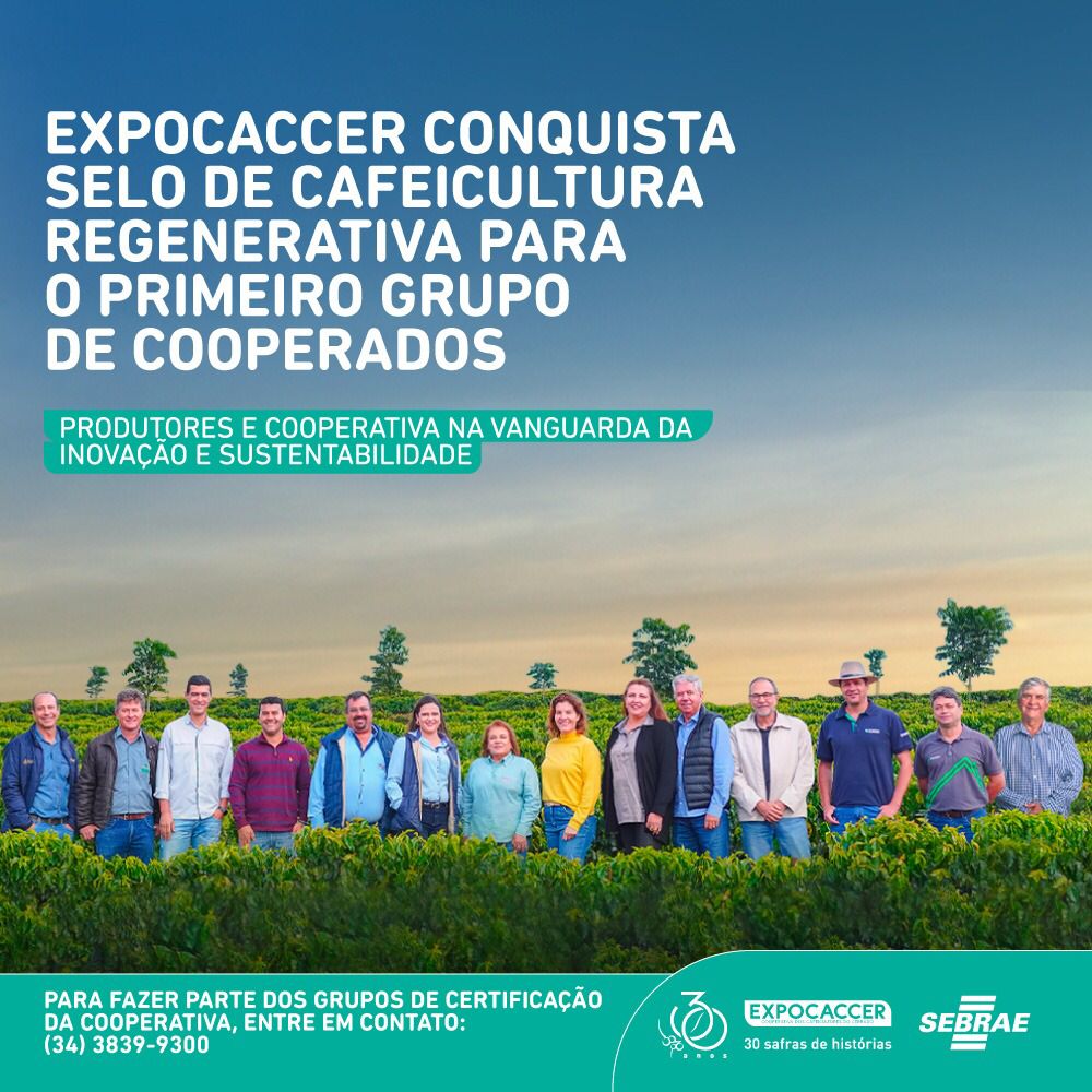 Expocaccer conquista selo de cafeicultura regenerativa para o primeiro grupo de cooperados