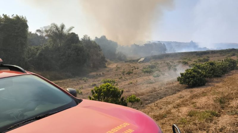 Corpo de Bombeiros Atua em Incêndio de Grande Proporção em Vegetação em Pântano de Coromandel